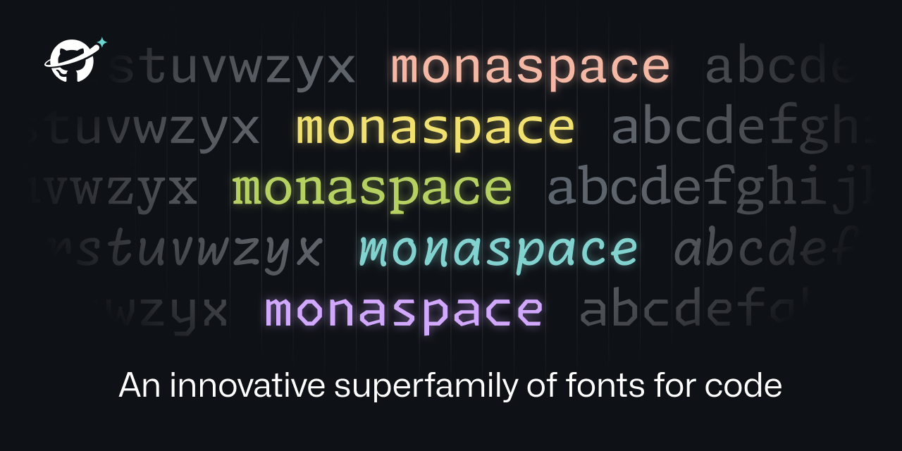 An innovative superfamily of fonts for code